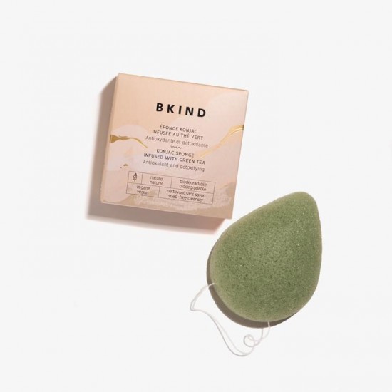 Bkind - Éponge Faciale Konjac Infusée de Thé Vert (Vrac)